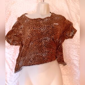 PINK Leopard Print Women's Crop Top